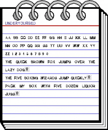 Under Your Bed Regular animated font preview