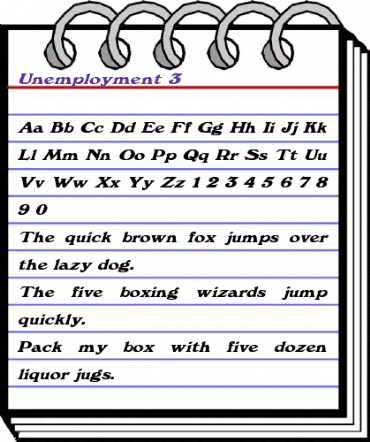 Unemployment 3 Regular animated font preview
