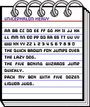 Unicephalon Heavy animated font preview