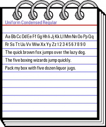 Uniform Condensed Regular animated font preview
