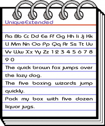 UniqueExtended Regular animated font preview UniqueExtended Regular animated font preview