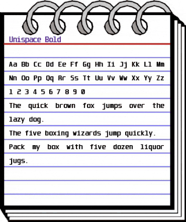 Unispace Bold animated font preview