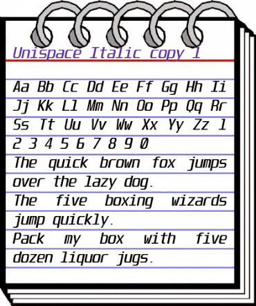Unispace Italic animated font preview