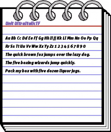 Unit-UltraItalicTF Regular animated font preview