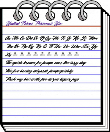 United Forces Personal Use Regular animated font preview