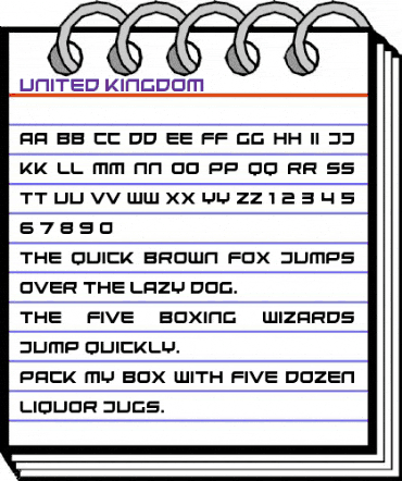 United Kingdom Regular animated font preview