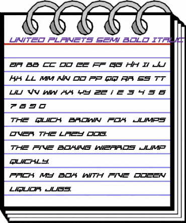 United Planets Semi-Bold Italic Semi-Bold Italic animated font preview United Planets Semi-Bold Italic Semi-Bold Italic animated font preview