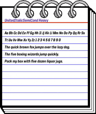 United Italic SemiCond Heavy animated font preview