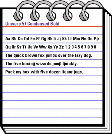 Univers 57 Condensed Bold animated font preview
