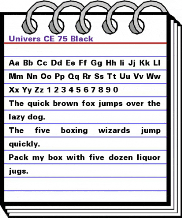 Univers CE 55 Medium Bold animated font preview