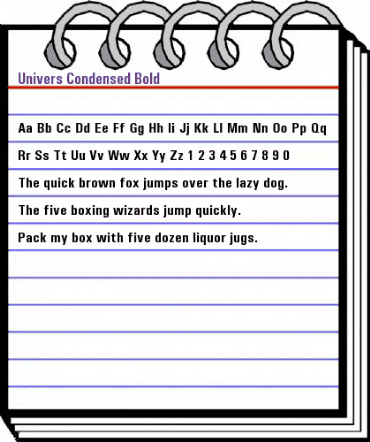 Univers Condensed Bold animated font preview