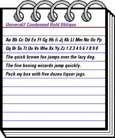 Univers67-Condensed BoldItalic animated font preview