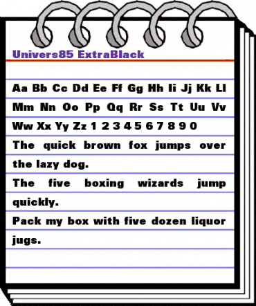 Univers85-ExtraBlack Extra Black animated font preview