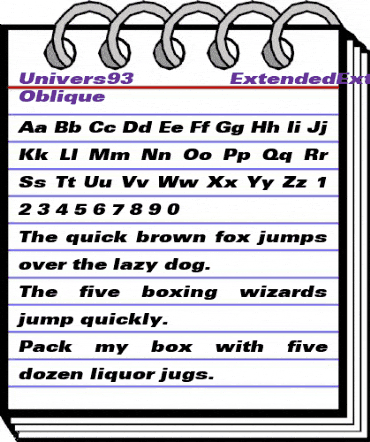 Univers93-ExtendedExtraBlack Extra BlackItalic animated font preview