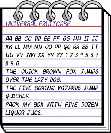 Universal fruitcake Regular animated font preview