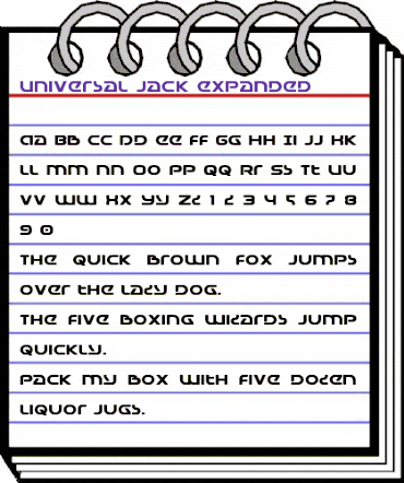 Universal Jack Expanded Expanded animated font preview Universal Jack Expanded Expanded animated font preview