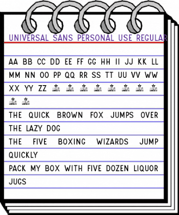 UNIVERSAL SANS PERSONAL USE Regular animated font preview