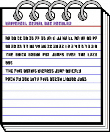 Universal Serial Bus Regular animated font preview