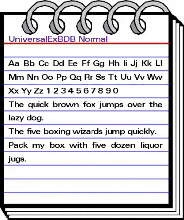UniversalExBDB Normal animated font preview