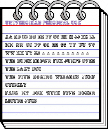 UNIVERSIDAD Regular animated font preview
