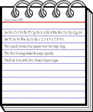 UniversityTEE Regular animated font preview