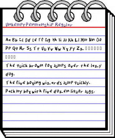 Unkempt Penmanship Regular animated font preview