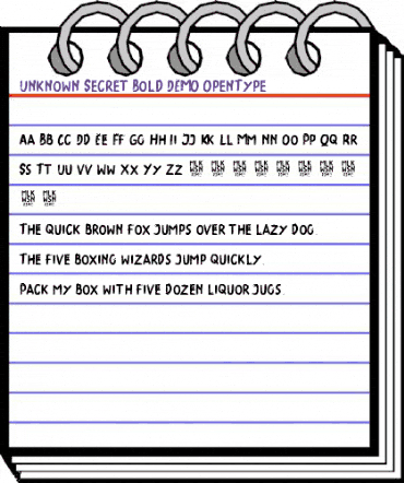 Unknown Secret Bold DEMO Bold animated font preview