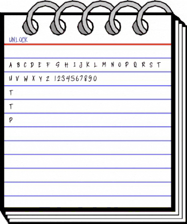 UNLOCK Regular animated font preview