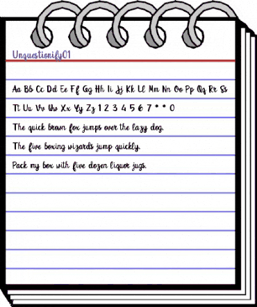 Unquestionify Regular animated font preview