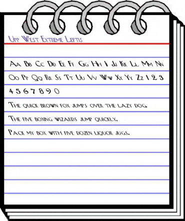 Upp West Extreme Leftis Regular animated font preview