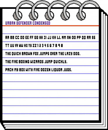 Urban Defender Condensed Condensed animated font preview