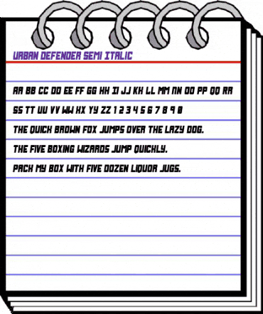 Urban Defender Semi-Italic Semi-Italic animated font preview Urban Defender Semi-Italic Semi-Italic animated font preview