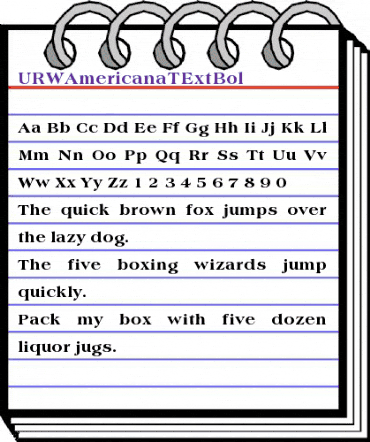 URWAmericanaTExtBol Regular animated font preview