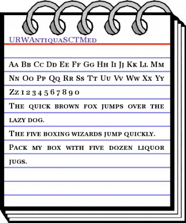 URWAntiquaSCTMed Regular animated font preview