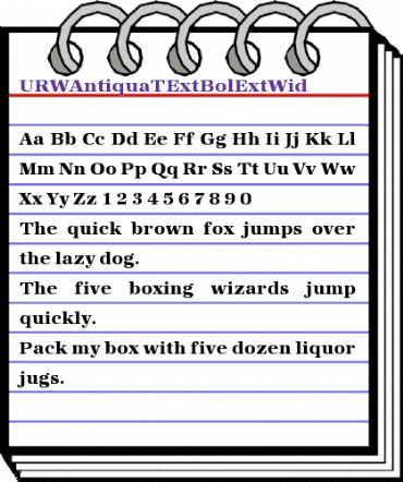 URWAntiquaTExtBolExtWid Regular animated font preview