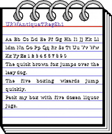 URWAntiquaTRegSh1 Regular animated font preview