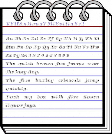 URWAntiquaTUltBolItaRe1 Regular animated font preview