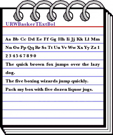URWBaskerTExtBol Regular animated font preview