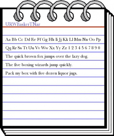 URWBaskerTNar Regular animated font preview URWBaskerTNar Regular animated font preview