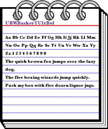 URWBaskerTUltBol Regular animated font preview