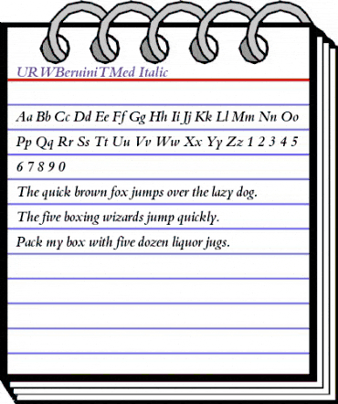 URWBeruiniTMed Italic animated font preview