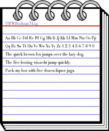 URWBodoniTLig Regular animated font preview
