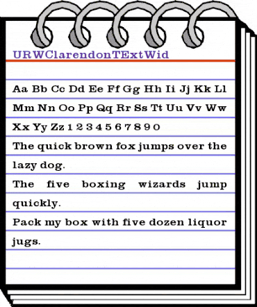 URWClarendonTExtWid Regular animated font preview