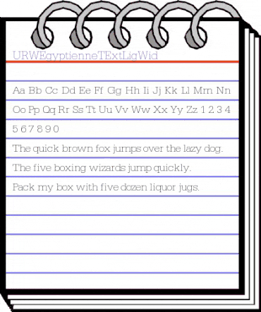 URWEgyptienneTExtLigWid Regular animated font preview