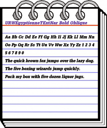 URWEgyptienneTExtNar Bold Oblique animated font preview