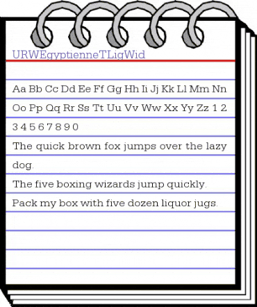 URWEgyptienneTLigWid Regular animated font preview