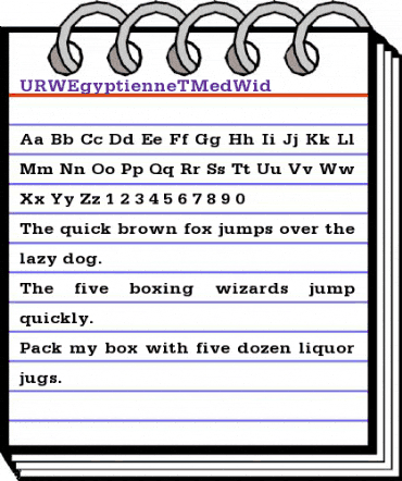 URWEgyptienneTMedWid Regular animated font preview