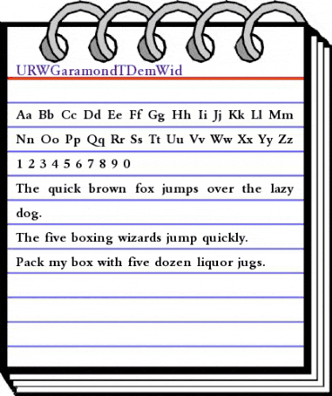 URWGaramondTDemWid Regular animated font preview