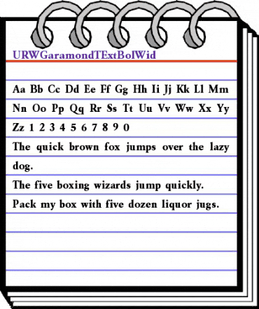 URWGaramondTExtBolWid Regular animated font preview