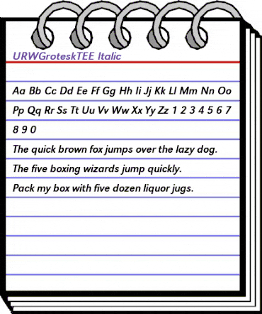 URWGroteskTEE Italic animated font preview URWGroteskTEE Italic animated font preview